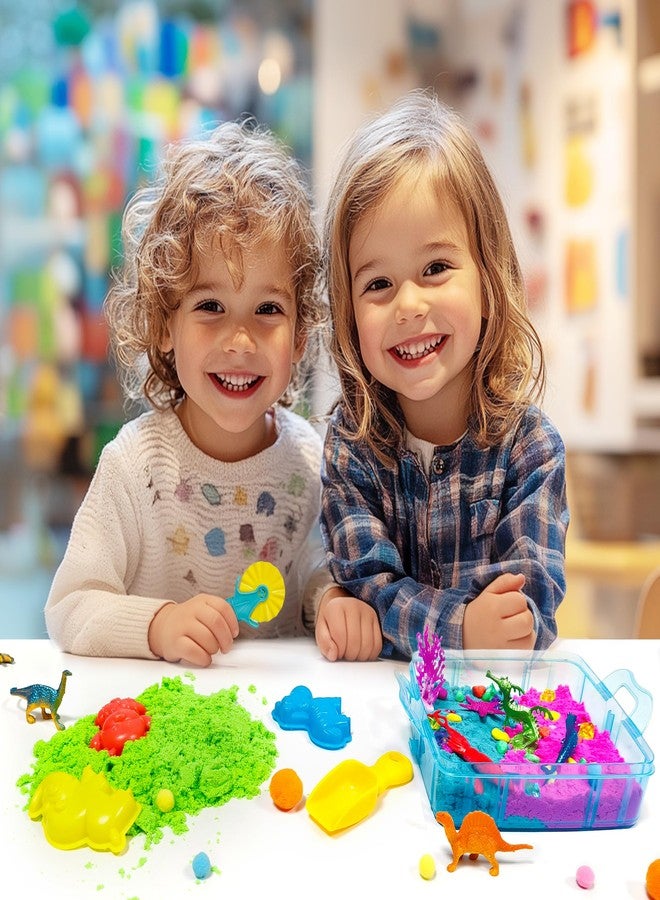 AGENTLAN Dino & Ocean Sensory bin, Dino & Ocean Sensory Toys with Play Sand for Toddlers Boys and Girls,Kids Toys Gift Sand Box for Age 3 4 5 6 7 8 - Image 5